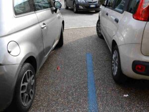 auto parcheggiate nelle strisce blu